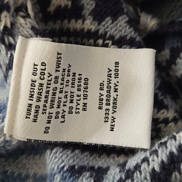 Ruby Rd. Blue and Gray Patterned Poncho - Picture 7 of 7